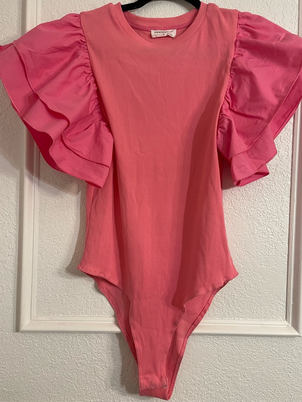 Ruffle-Sleeve Pink Bodysuit